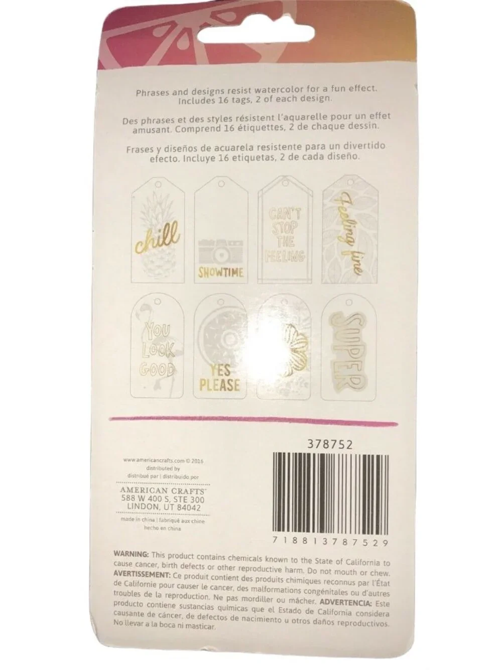 Amy Tangerine x American Crafts Gift Tags 16 Foil Color Resist Scrapbook